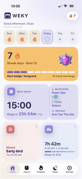 Weky - smart alarm clock for heavy sleepers – screenshot 2
