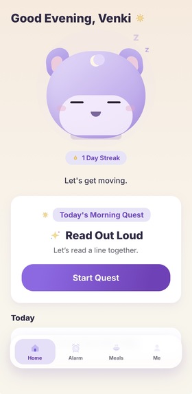 Pufo - Smart Alarm & AI meal tracker – screenshot 1