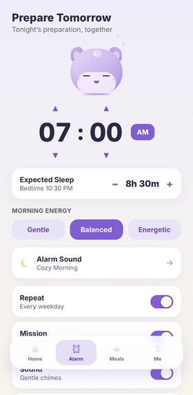 Pufo - Smart Alarm & AI meal tracker – screenshot 2