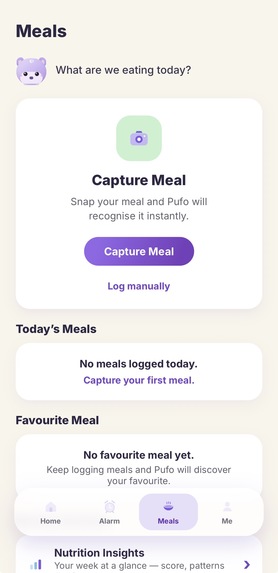 Pufo - Smart Alarm & AI meal tracker – screenshot 3
