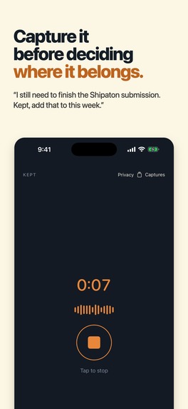 Kept – screenshot 2