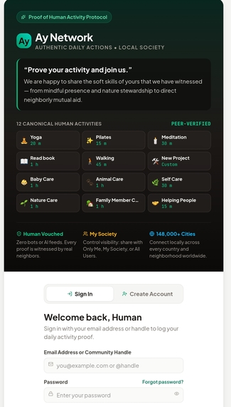 Ay - Human Activity Proof & Community Events – screenshot 1