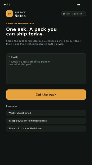 Ship Pack Notes – screenshot 4