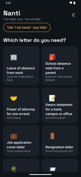 Nanti – screenshot 1