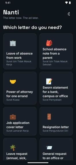 Nanti – screenshot 2