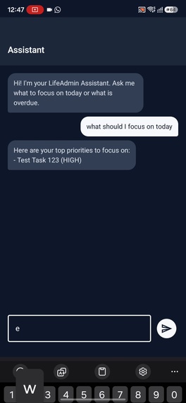 LifeAdmin AI – screenshot 1