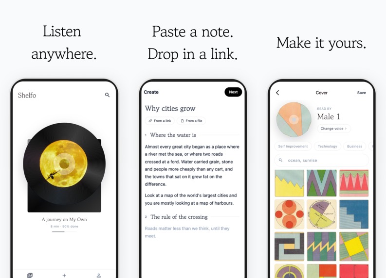 Shelfo: Text to Audiobook – screenshot 1