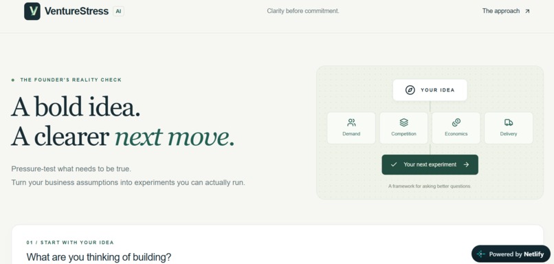 VentureStress AI  – screenshot 1