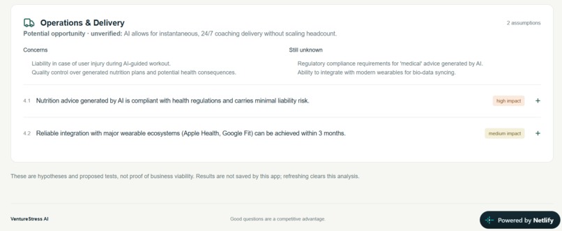 VentureStress AI  – screenshot 8