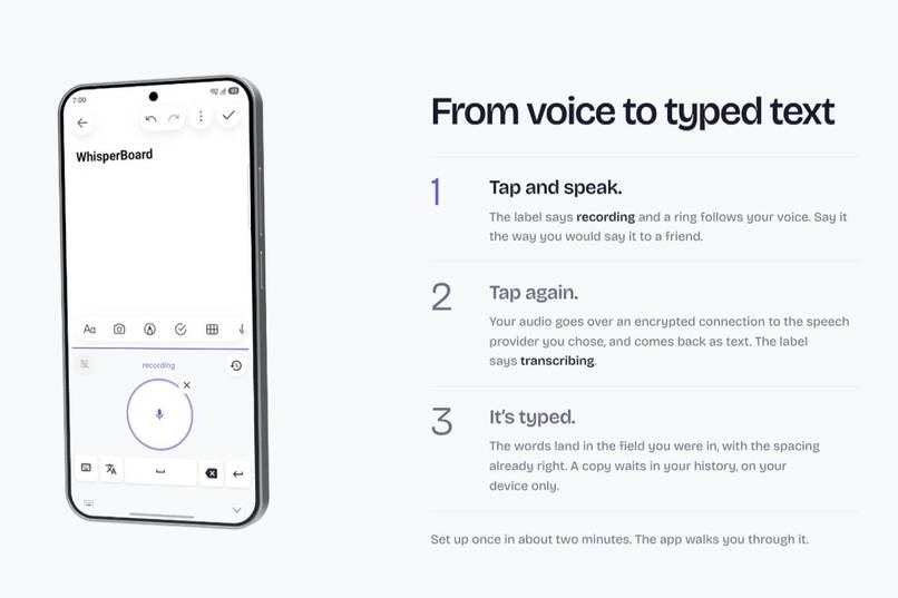 WhisperBoard: Voice-First Keyboard for Android – screenshot 2