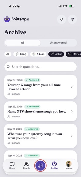 MixTape: Daily Music Q&A – screenshot 1