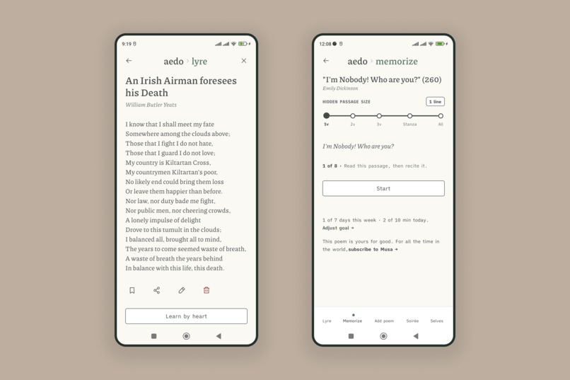 Aedo – poetry by heart – screenshot 2
