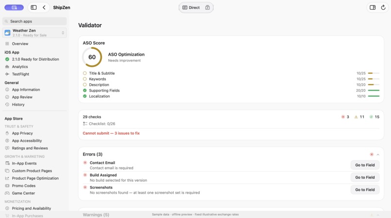 ShipZen for App Store Connect – screenshot 5