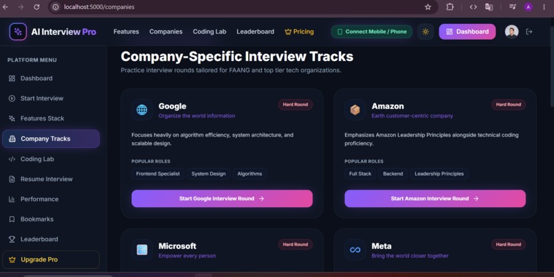 AI interview system – screenshot 2