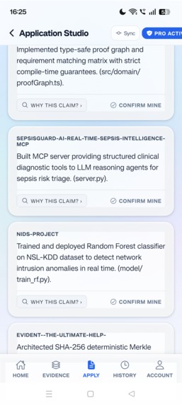 Evident — Code-Grounded Career Intelligence – screenshot 2
