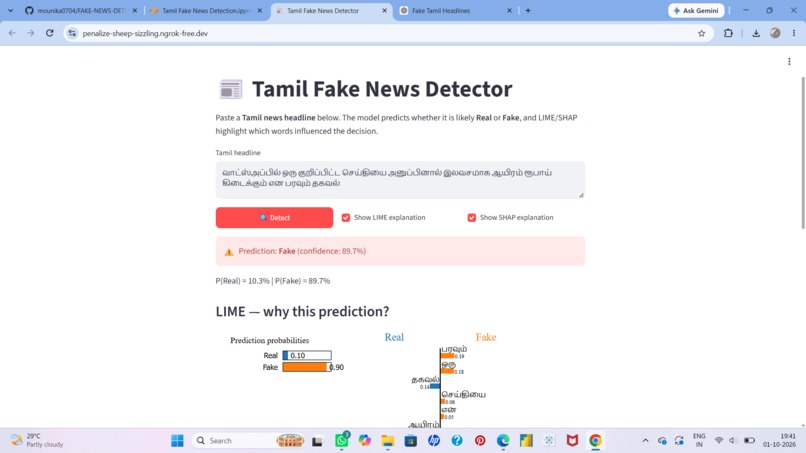 Explainable AI for Tamil Fake News Detection – screenshot 10