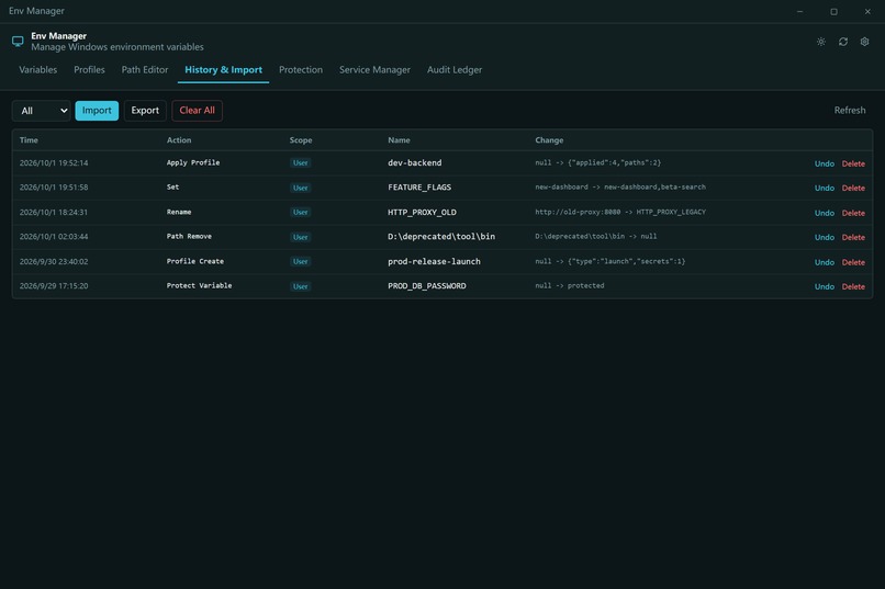 env-manager – screenshot 1