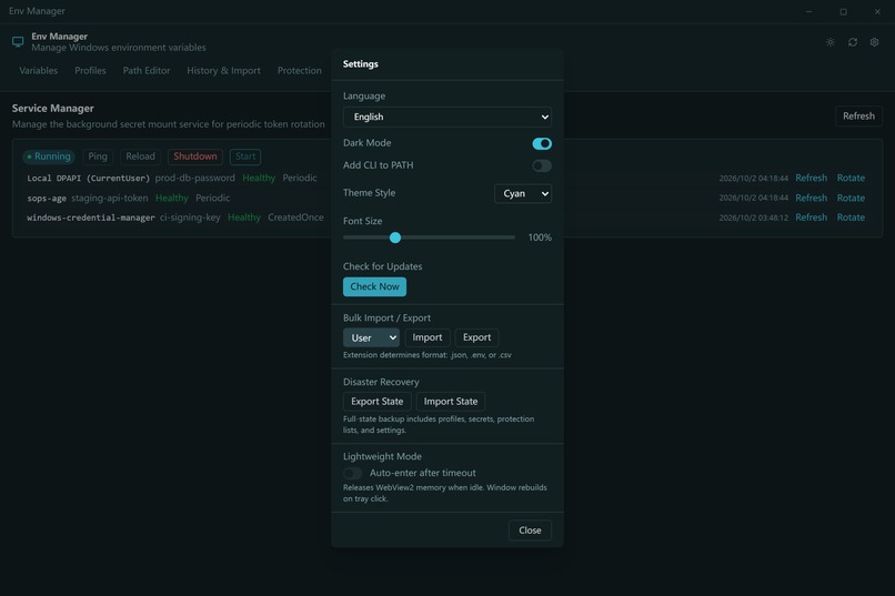 env-manager – screenshot 5