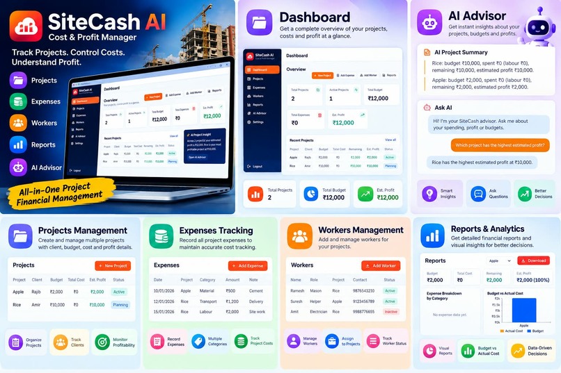 SiteCash AI - Cost & Profit Manager – screenshot 2