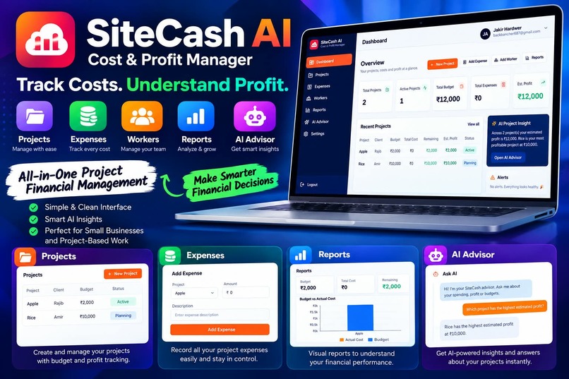 SiteCash AI - Cost & Profit Manager – screenshot 3