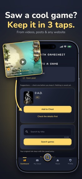 GameChest: Game Tracker - Save the games you spot in seconds – screenshot 1