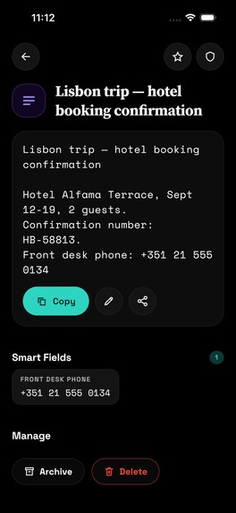 BackPocket: Pin and reuse info – screenshot 3