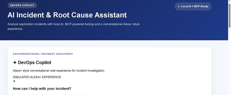 DevOps Copilot – AI Incident & Root Cause Assistant – screenshot 1