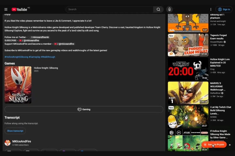 Prysm – screenshot 2