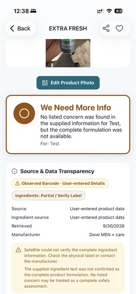 SafeBite – screenshot 3