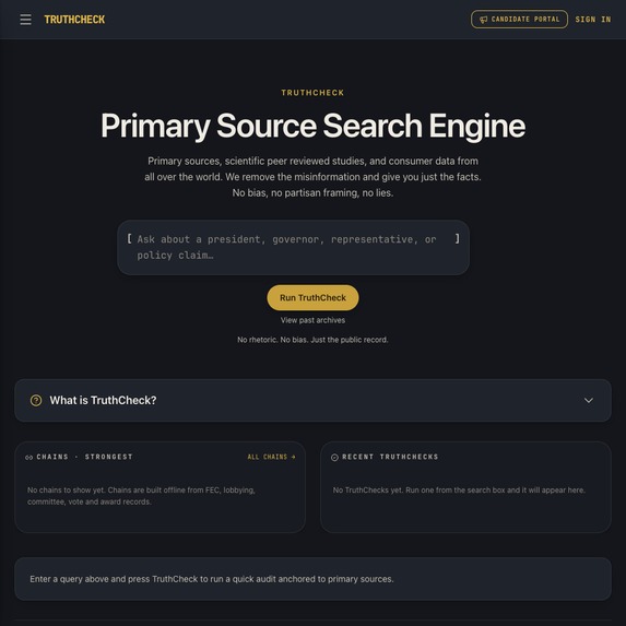 Truthcheck.us  – screenshot 1