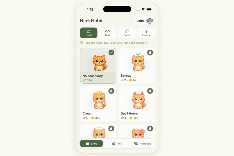 HackHabit – screenshot 2