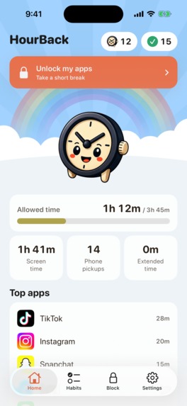 HourBack – screenshot 2