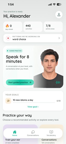 Fluvia: Practice English AI – screenshot 1