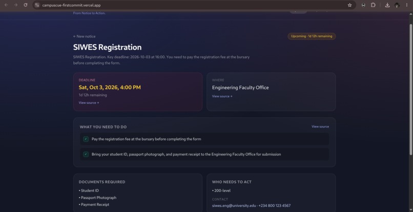 CampusCue - From Notice to Action – screenshot 3