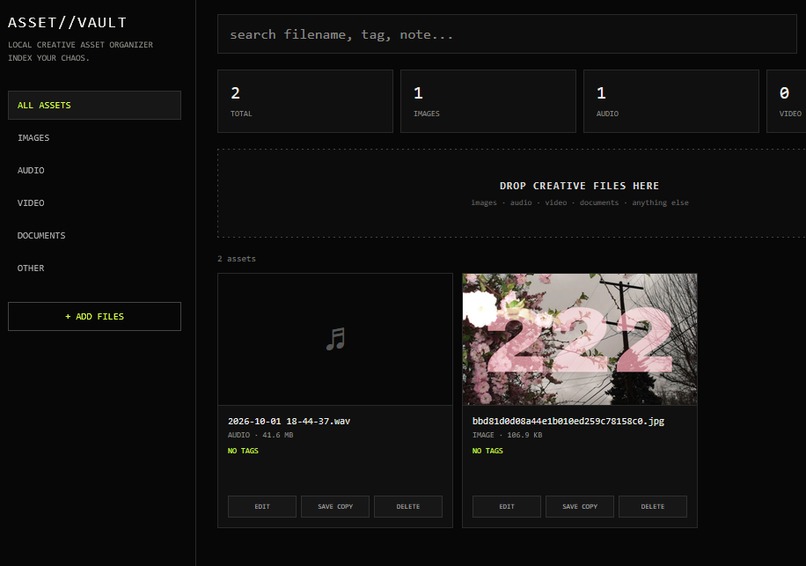 ASSETT//VAULT – screenshot 1