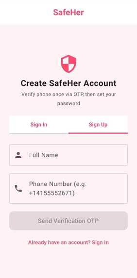 SafeHer – screenshot 1