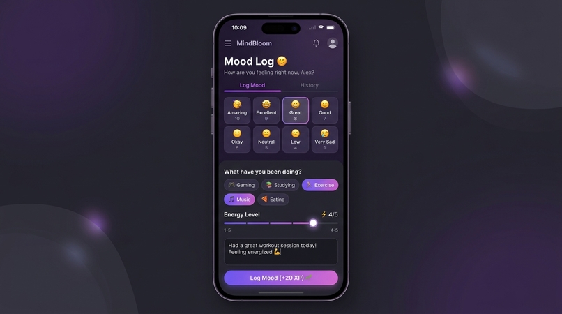 MindBloom — Student Mental Wellness & Mood Tracker – screenshot 2