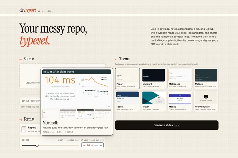 devreport – screenshot 4