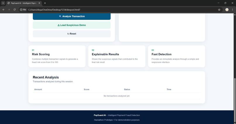 PayGuard AI – Intelligent Payment Fraud Detection – screenshot 3