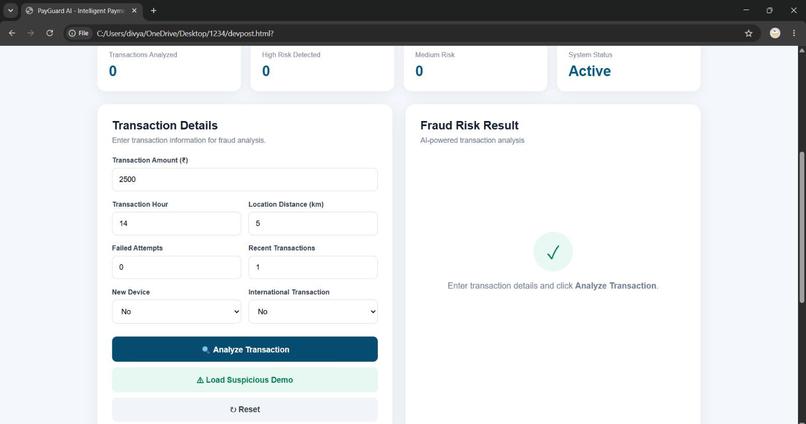 PayGuard AI – Intelligent Payment Fraud Detection – screenshot 2