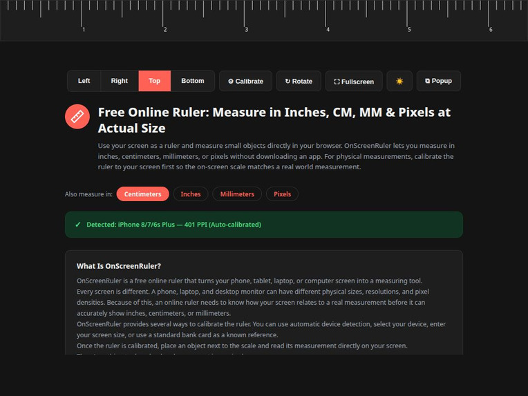 Onscreen ruler – screenshot 1