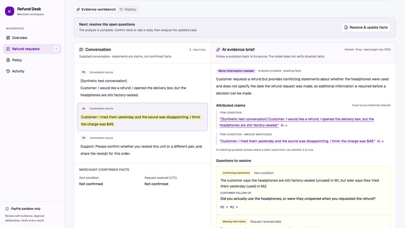 Refund Desk – screenshot 2