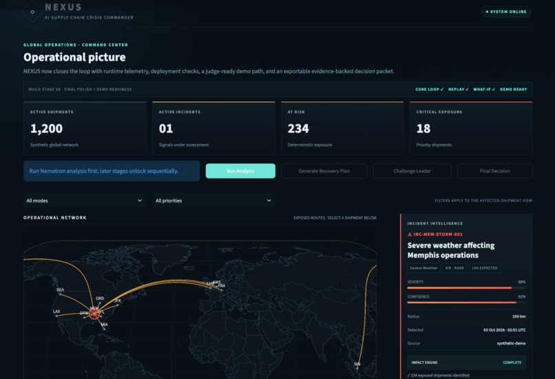 NEXUS: AI Supply Chain Crisis Commander – screenshot 1