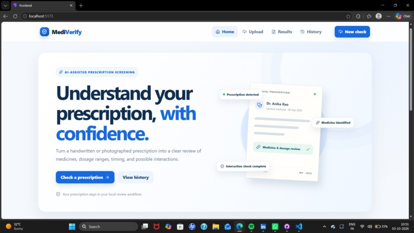 MediVerify – screenshot 1