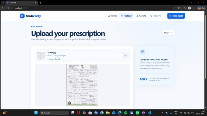 MediVerify – screenshot 2