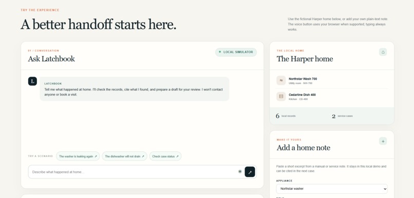 Latchbook — Home Service Agent – screenshot 1