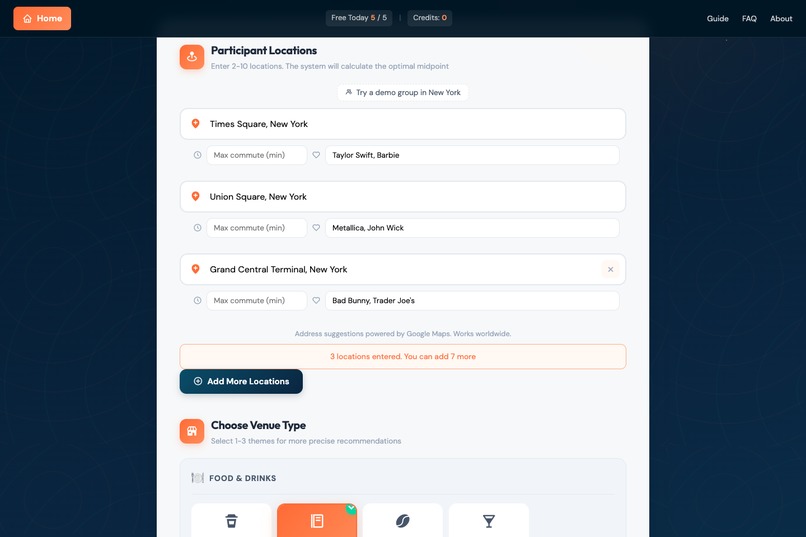 MeetSpot: Group Taste Fairness – screenshot 1