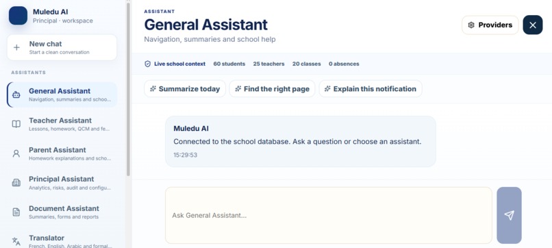 Muledu School Interface – screenshot 2