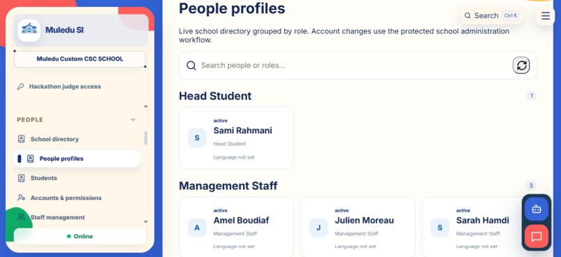 Muledu School Interface – screenshot 3