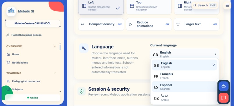 Muledu School Interface – screenshot 6